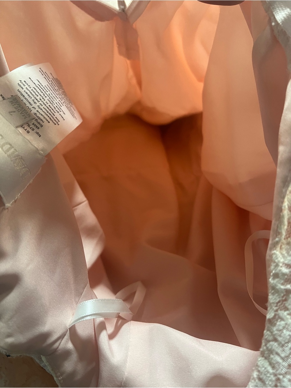 BED|STU Pink Lace Bodice Cream Tulle Heart-Back Flower Girl Dress - Picture 11 of 15